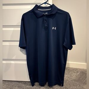 Under Armour Men's Navy Blue Polo Shirt Large